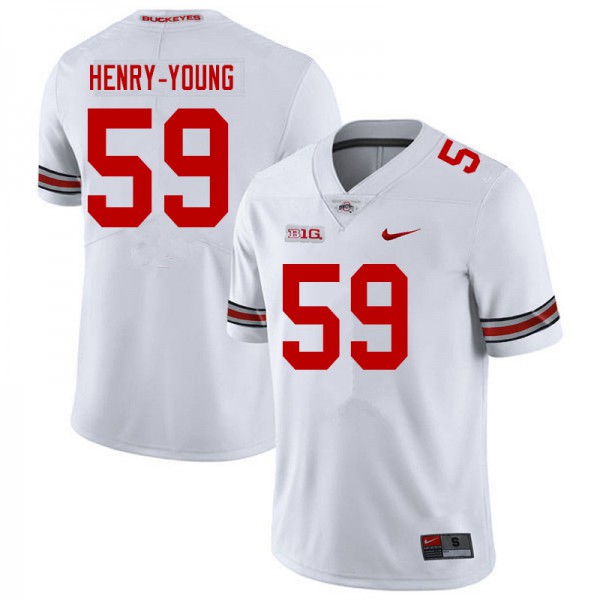 Ohio State Buckeyes #59 Darrion Henry-Young Men Stitch Jersey White